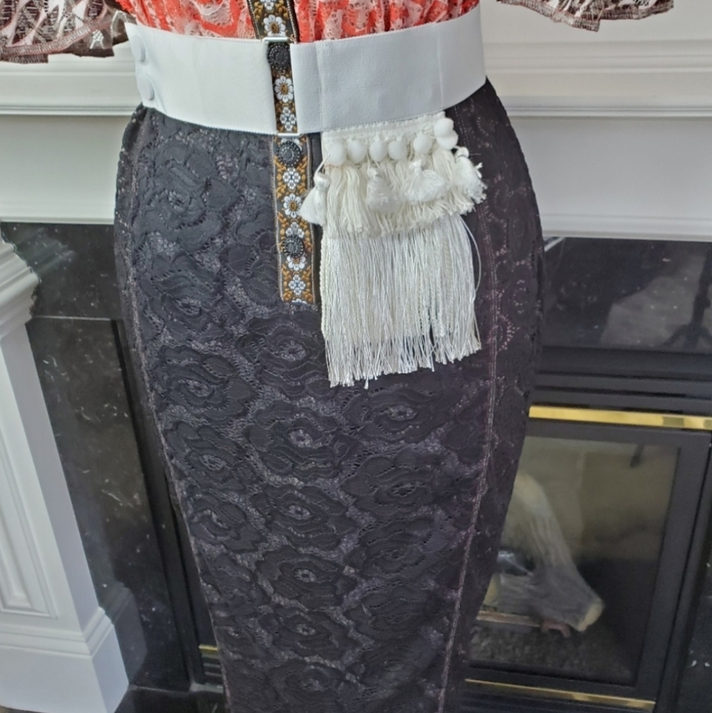 1 Left! NWT BYRON LARS | Colorblock Lace Portrait Dress - Picture 5 of 8
